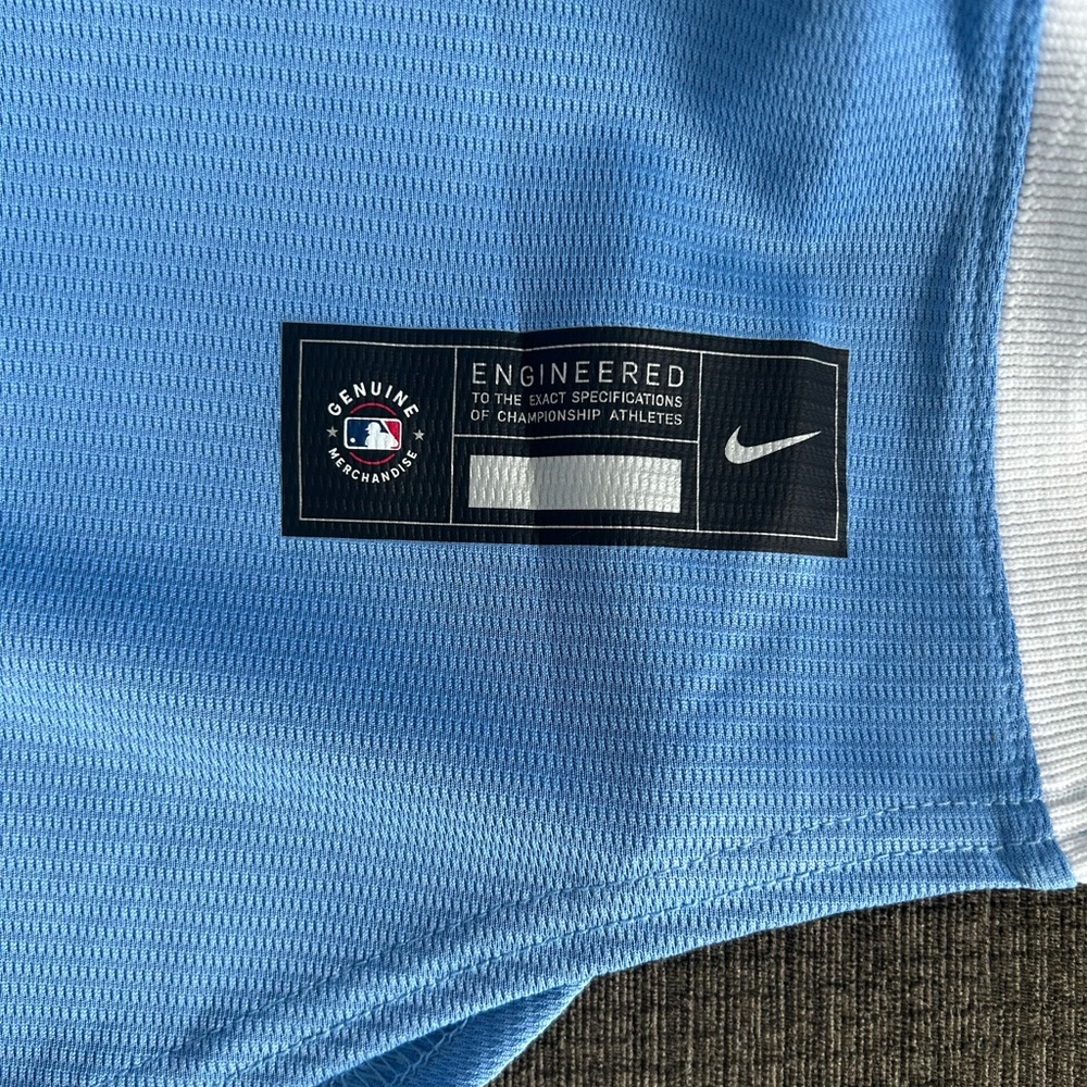 Nike Authentic Blue Philadelphia Phillies Throwback Baseball Jersey Mens Sz: XL - Picture 6 of 8